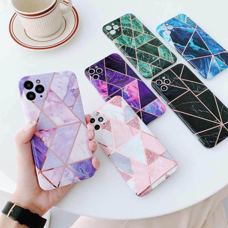 Cover iPhone 11 Pro Sort Marmor Prangende Geometri