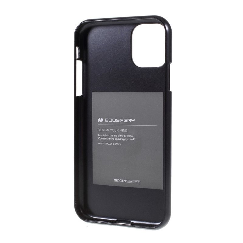 Cover iPhone 11 Pro Sort Metaleffekt I Gelé Kviksølvstik