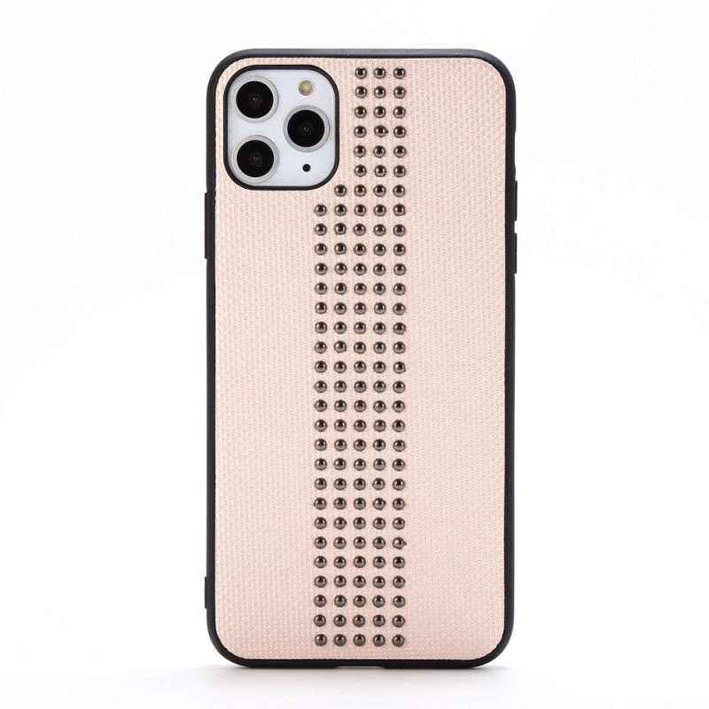 Cover iPhone 11 Pro Sort Mobilcover Imiteret Læder Og Nitter