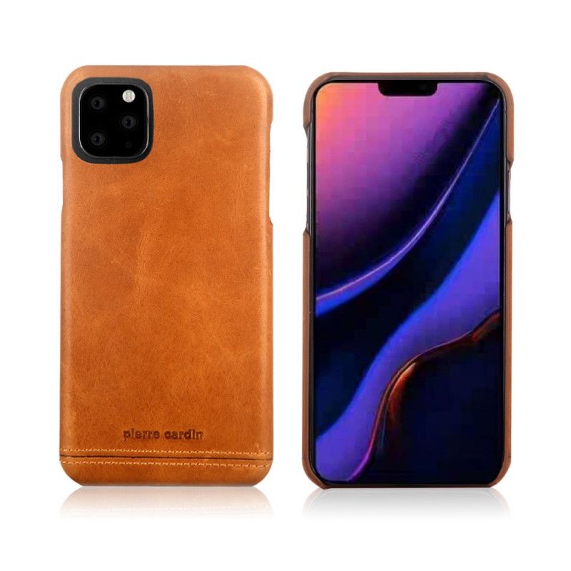 Cover iPhone 11 Pro Sort Pierre Cardin I Ægte Læder