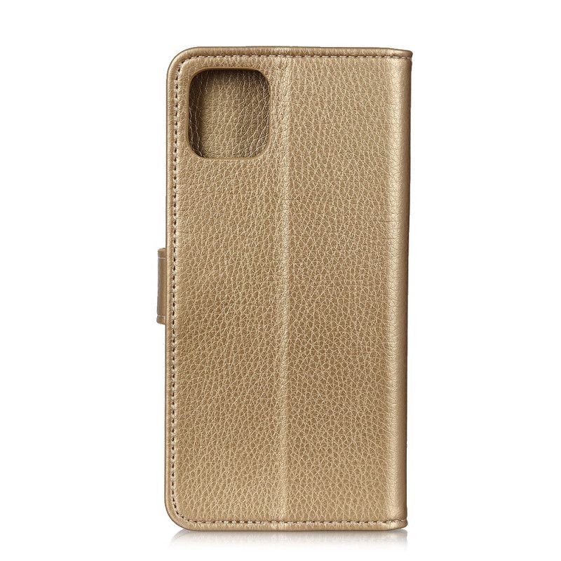 Flip Cover iPhone 11 Pro Golden Mobilcover Lychee Synlige Sømme