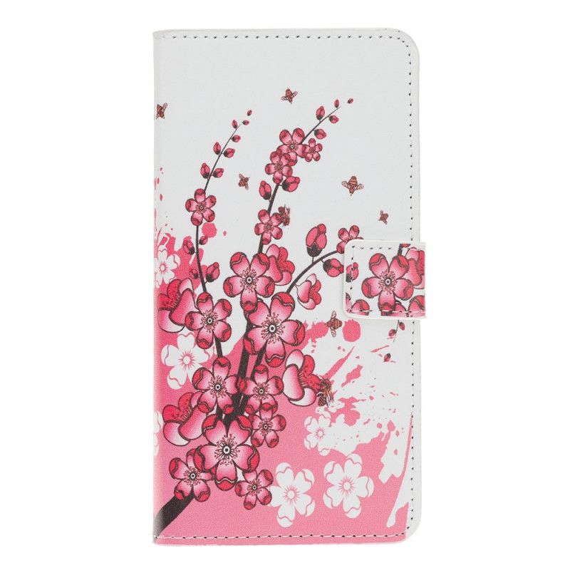 Flip Cover iPhone 11 Pro Magenta Tropiske Blomster