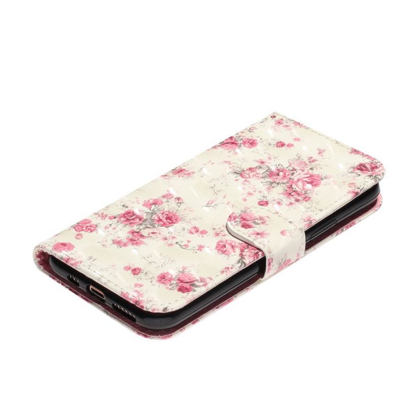 Flip Cover iPhone 11 Pro Mobilcover Blomster Lyse Pletter Med Rem