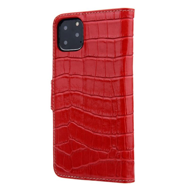 Flip Cover iPhone 11 Pro Rød Smuk Krokodille