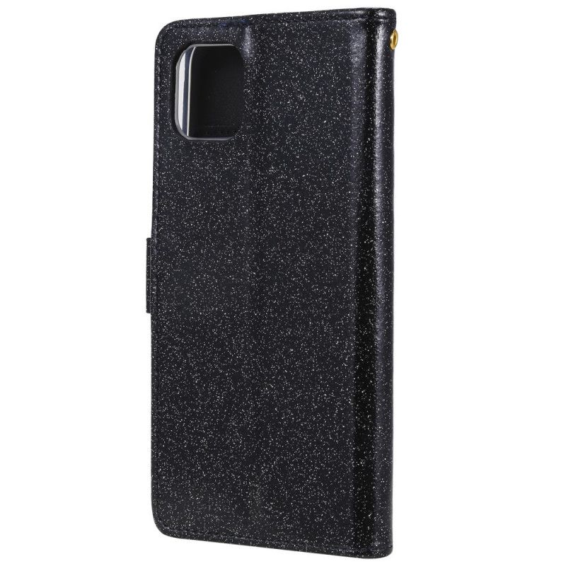 Flip Cover iPhone 11 Pro Sort Mobilcover Pailletter Og Diamanter