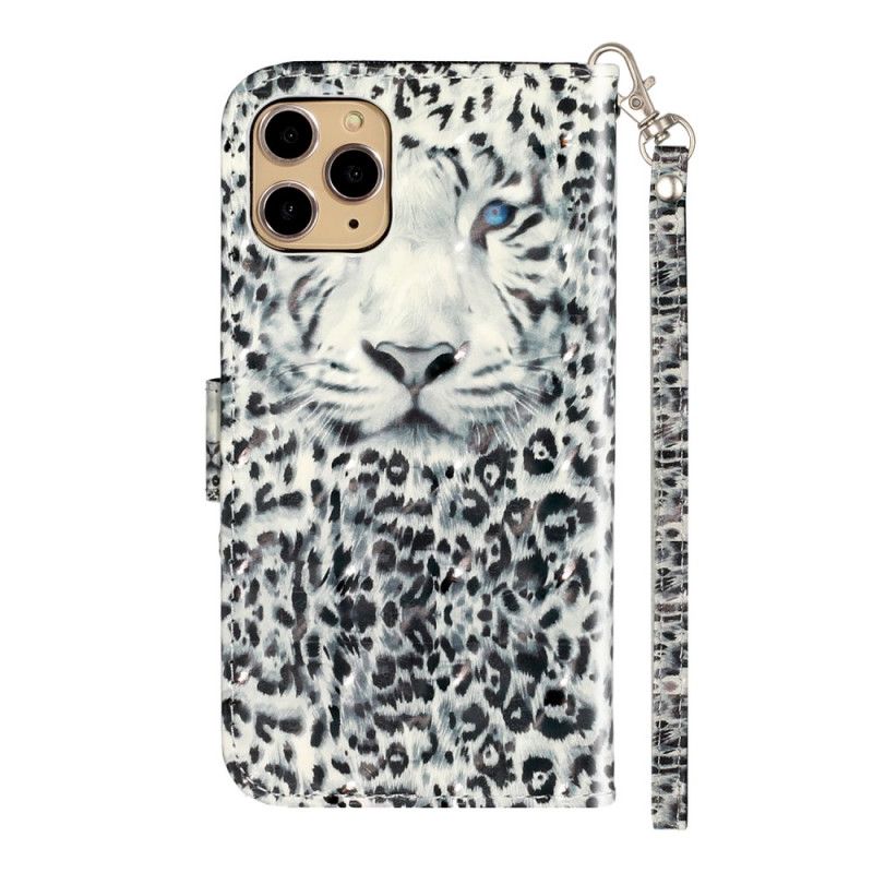 Flip Cover iPhone 11 Pro Sort Tigerlys Pletter Med Rem