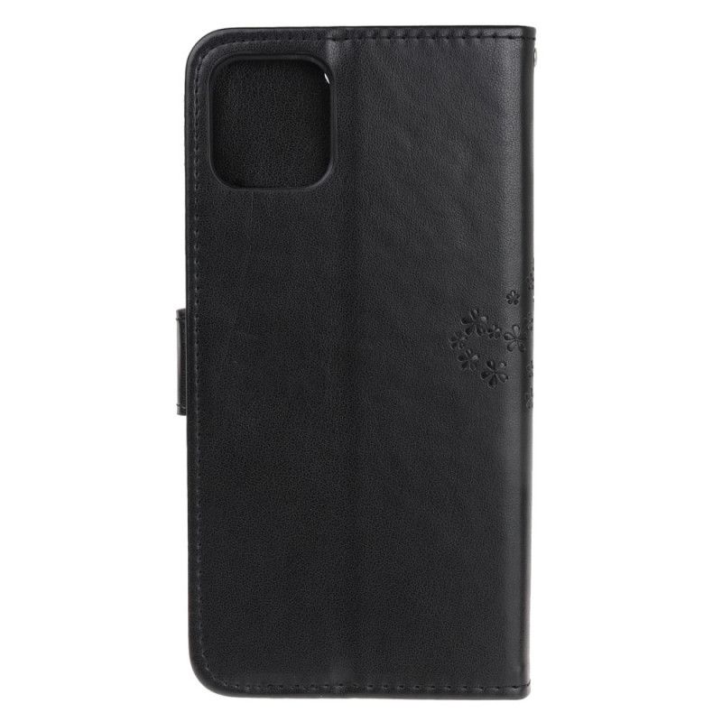 Flip Cover iPhone 11 Pro Sort Træ- Og Rem-Ugler