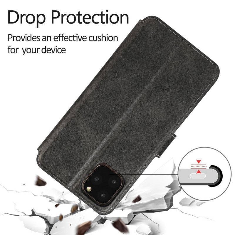 Flip Cover Læder for iPhone 11 Pro Grå Pung Læder Effekt