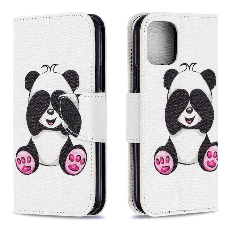 Flip Cover Læder for iPhone 11 Pro Sjov Panda