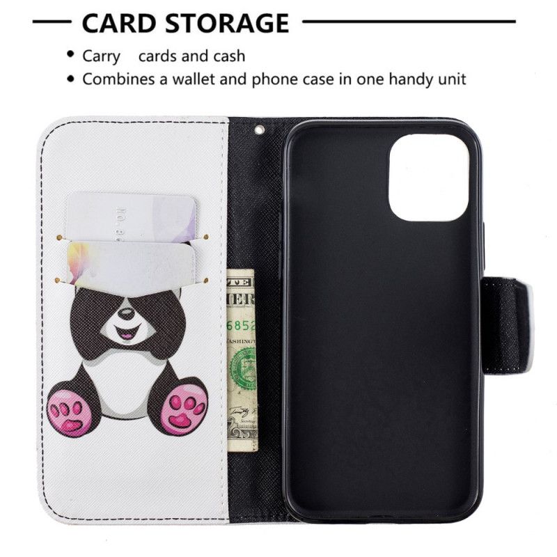 Flip Cover Læder for iPhone 11 Pro Sjov Panda