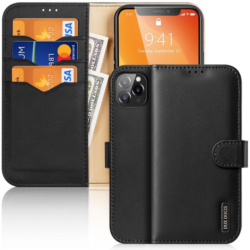 Flip Cover Læder for iPhone 11 Pro Sort Hivo-Serie Dux Ducis