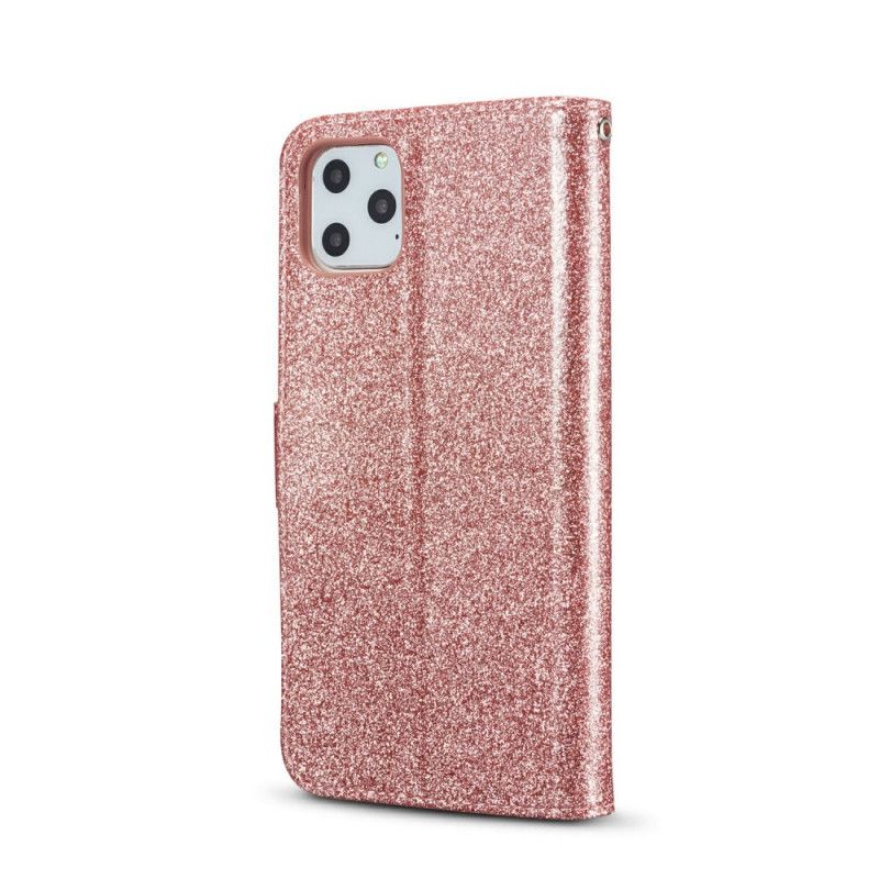 Flip Cover Læder for iPhone 11 Pro Sort Hjerte Glitter