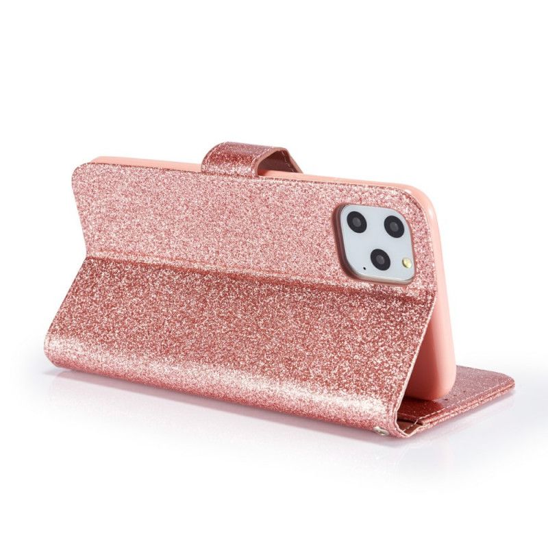 Flip Cover Læder for iPhone 11 Pro Sort Hjerte Glitter