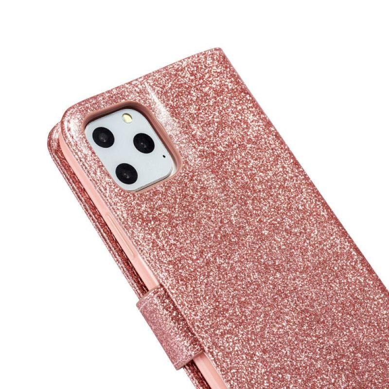 Flip Cover Læder for iPhone 11 Pro Sort Hjerte Glitter