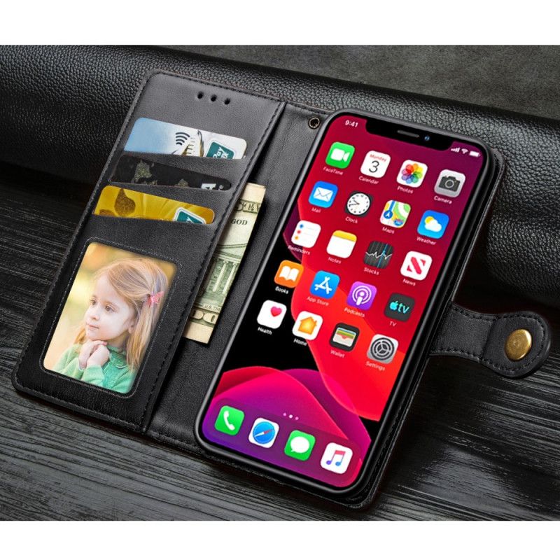 Flip Cover Læder for iPhone 11 Pro Sort Premium Design