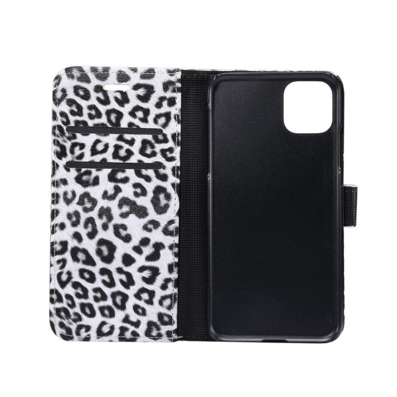 Flip Cover Læder iPhone 11 Pro Hvid Leopard