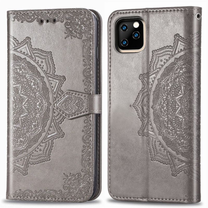 Flip Cover Læder iPhone 11 Pro Sort Mandala I Middelalderen