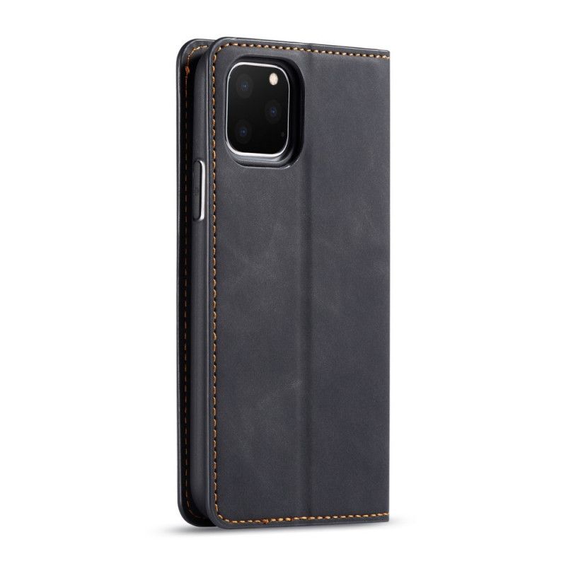 Læder Cover for iPhone 11 Pro Sort Forwenw Lædereffekt