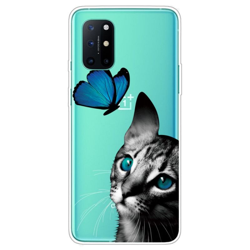 Cover for OnePlus 8T Kat Og Sommerfugl