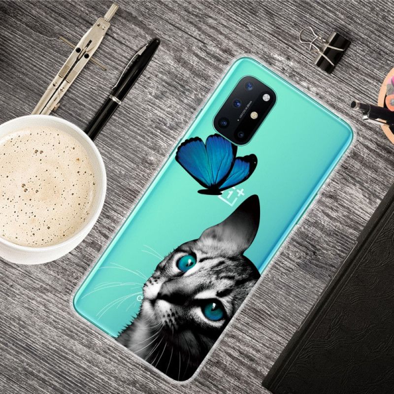 Cover for OnePlus 8T Kat Og Sommerfugl