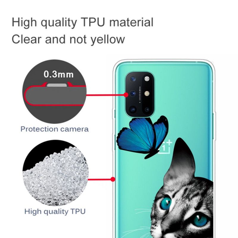 Cover for OnePlus 8T Kat Og Sommerfugl