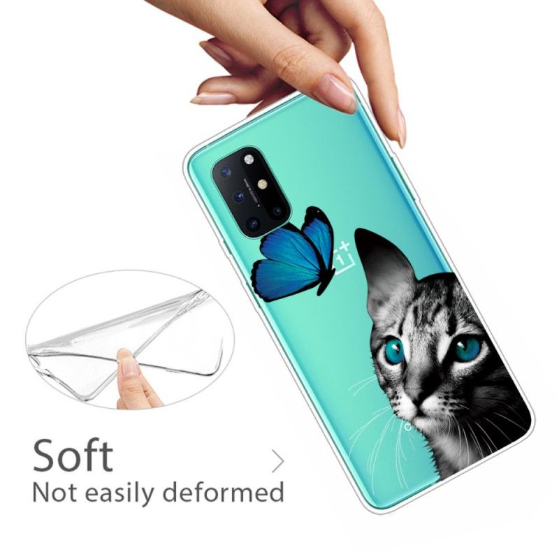 Cover for OnePlus 8T Kat Og Sommerfugl