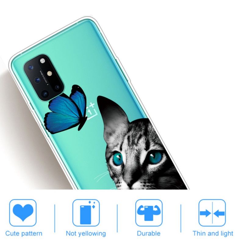 Cover for OnePlus 8T Kat Og Sommerfugl