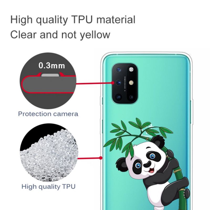 Cover OnePlus 8T Gennemsigtig Panda På Bambus