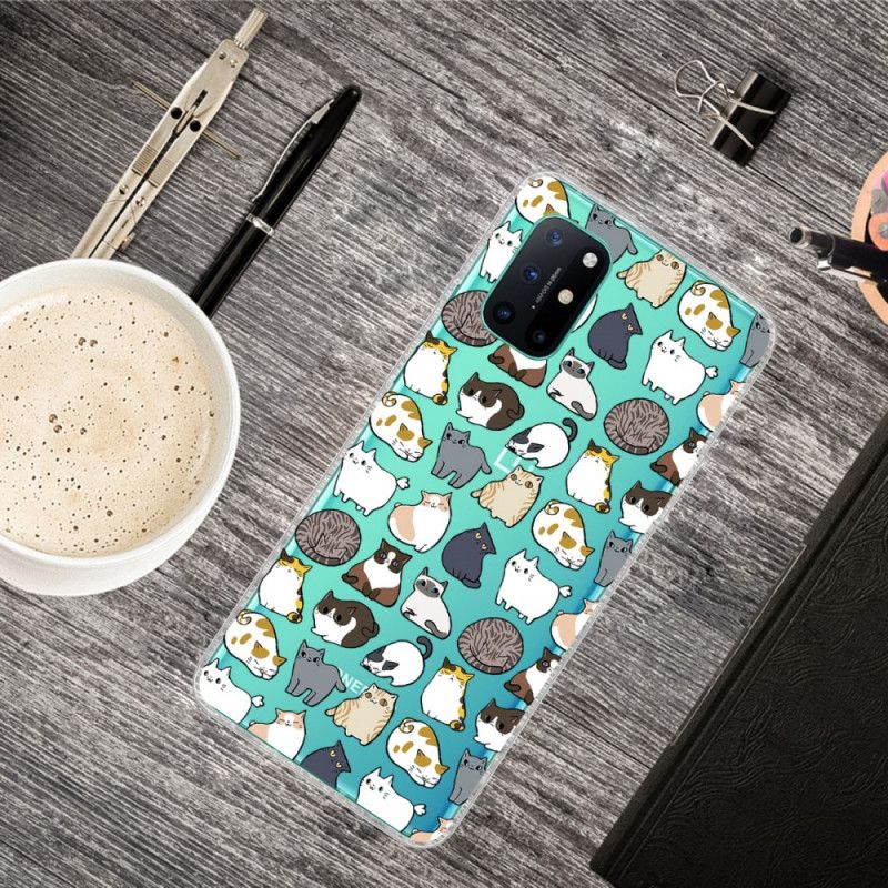 Cover OnePlus 8T Gennemsigtige Flere Katte