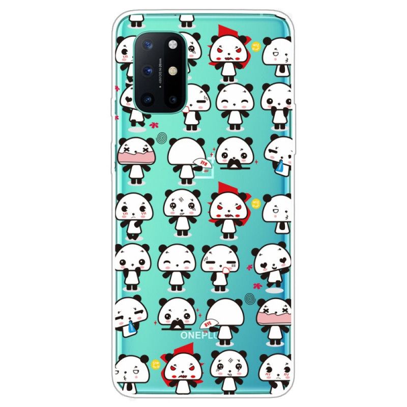 Cover OnePlus 8T Gennemsigtige Sjove Pandaer