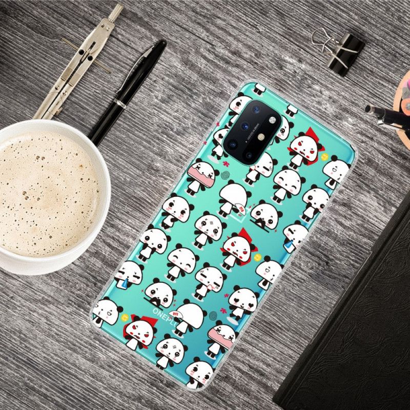 Cover OnePlus 8T Gennemsigtige Sjove Pandaer