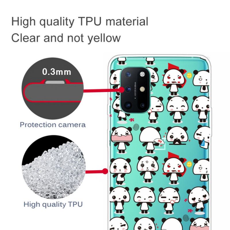 Cover OnePlus 8T Gennemsigtige Sjove Pandaer