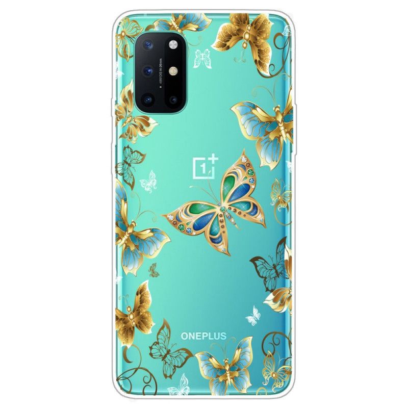 Cover OnePlus 8T Guld Sommerfugle Original