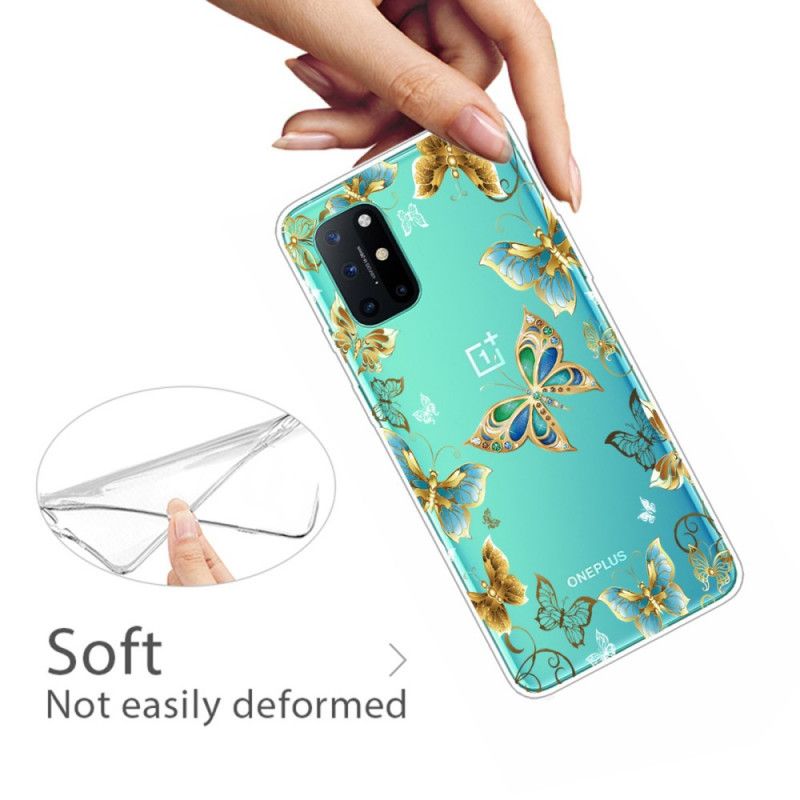 Cover OnePlus 8T Guld Sommerfugle Original