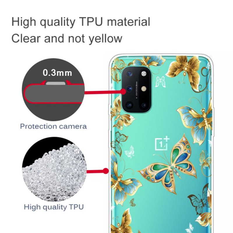 Cover OnePlus 8T Guld Sommerfugle Original