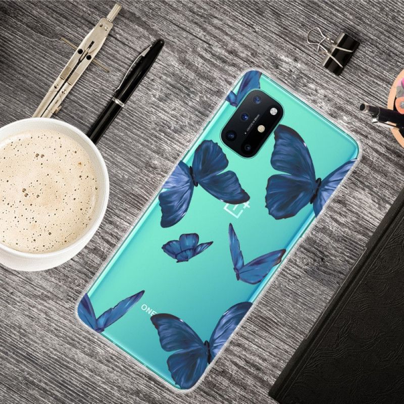 Cover OnePlus 8T Lyserød Vilde Sommerfugle Beskyttelse