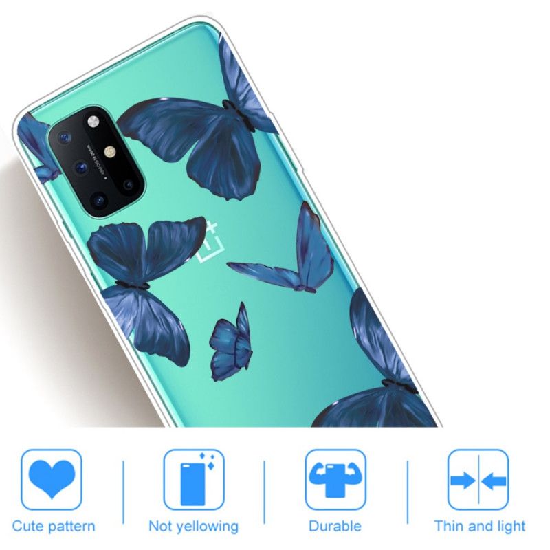 Cover OnePlus 8T Lyserød Vilde Sommerfugle Beskyttelse