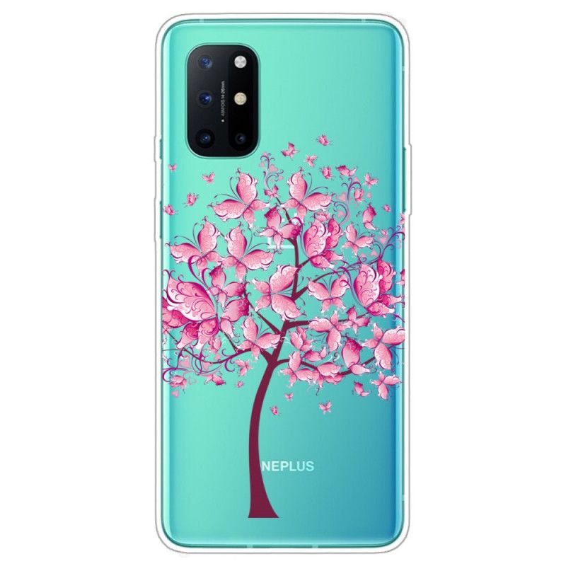 Cover OnePlus 8T Mobilcover Gennemsigtigt Sommerfugletræ