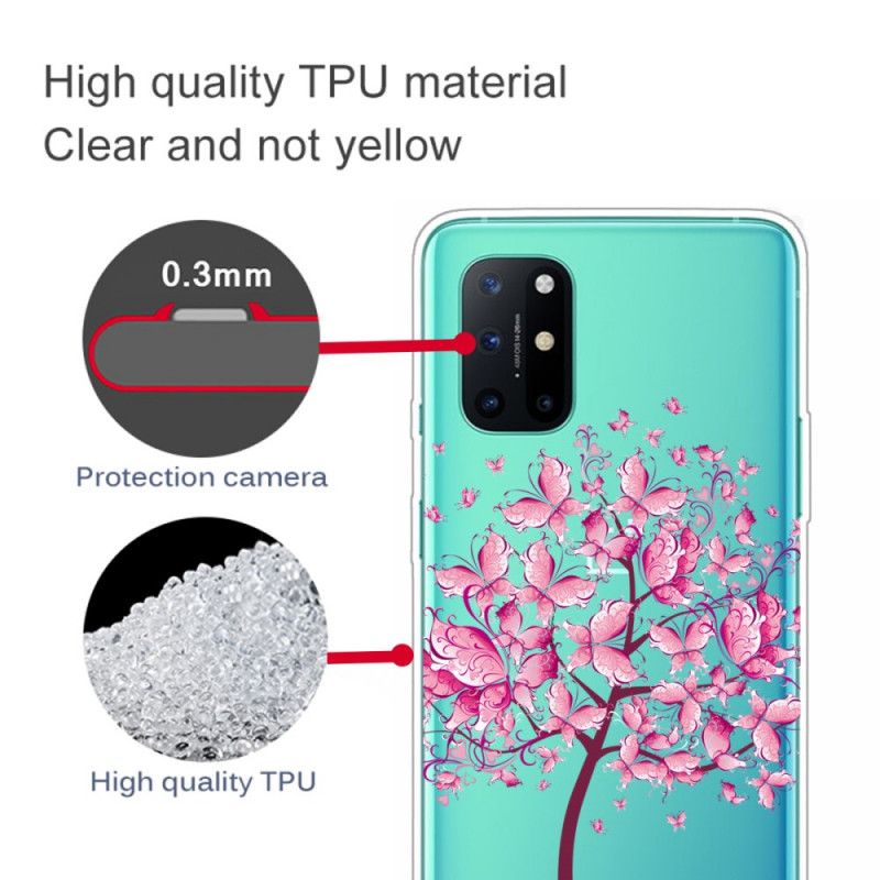 Cover OnePlus 8T Mobilcover Gennemsigtigt Sommerfugletræ