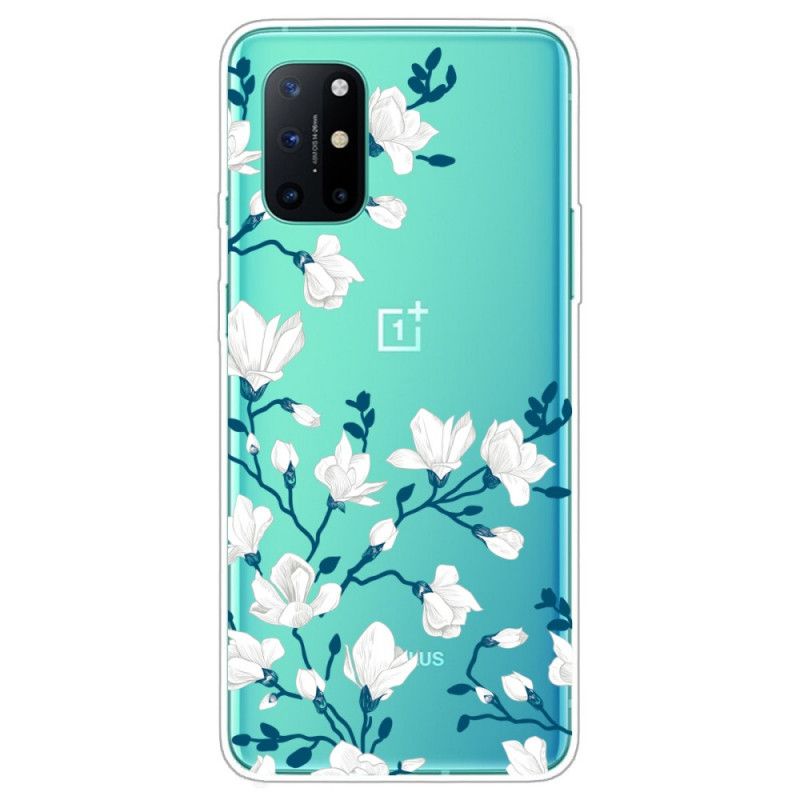 Cover OnePlus 8T Mobilcover Hvide Blomster