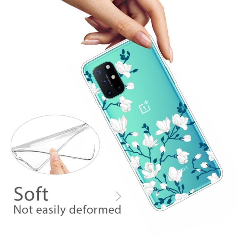 Cover OnePlus 8T Mobilcover Hvide Blomster