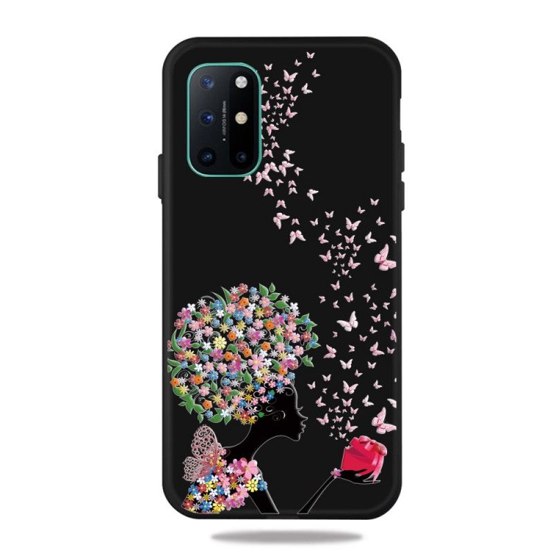 Cover OnePlus 8T Mobilcover Kvinde Med Et Blomstret Hoved