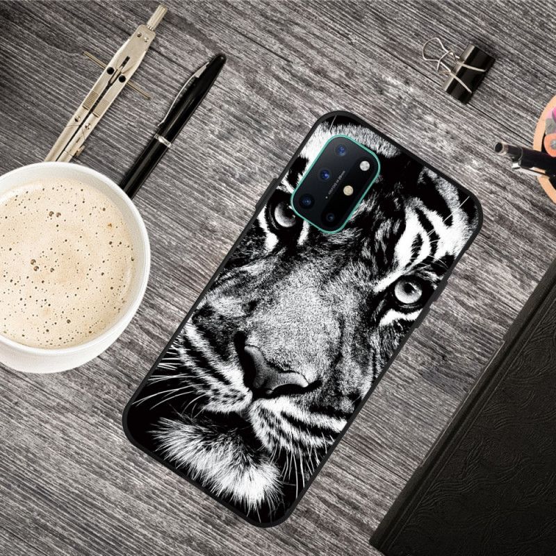 Cover OnePlus 8T Sort Og Hvid Tiger