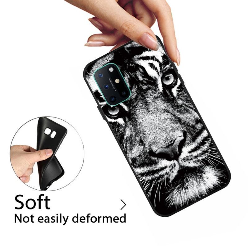 Cover OnePlus 8T Sort Og Hvid Tiger