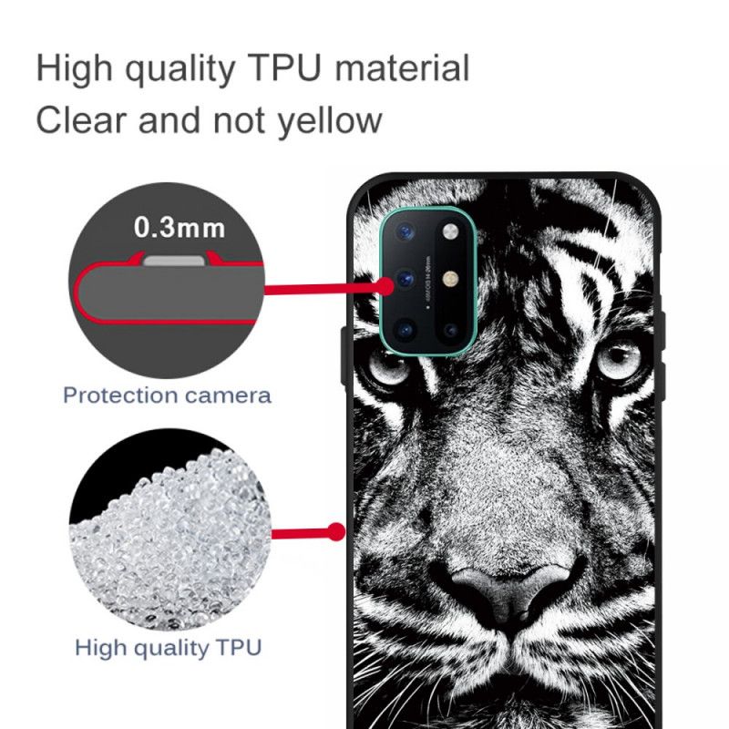 Cover OnePlus 8T Sort Og Hvid Tiger