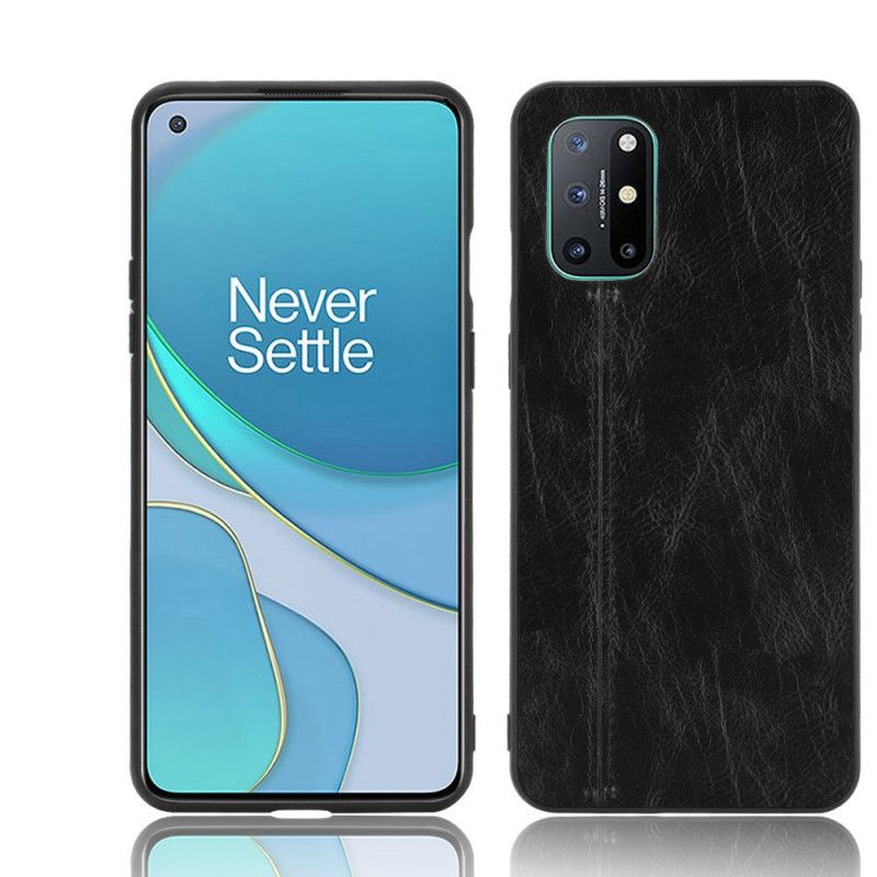 Cover OnePlus 8T Sort Søm I Læderstil