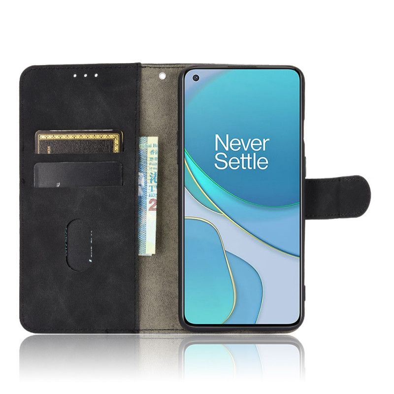 Flip Cover Læder OnePlus 8T Sort Hud-Touch Original