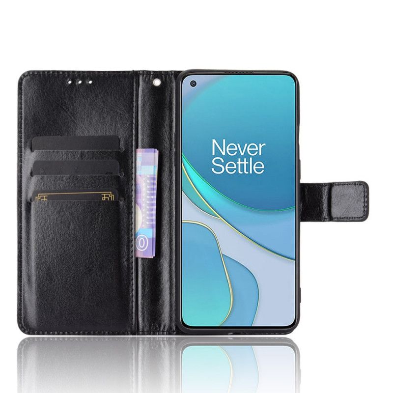 Flip Cover Læder OnePlus 8T Sort Prangende Kunstlæder