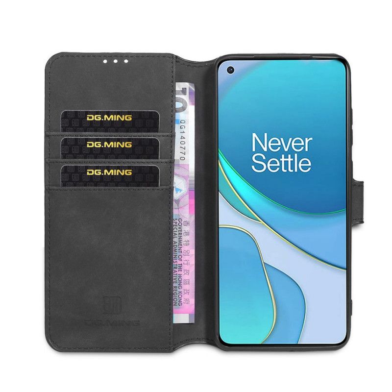 Flip Cover Læder OnePlus 8T Sort Retro Dg.Ming