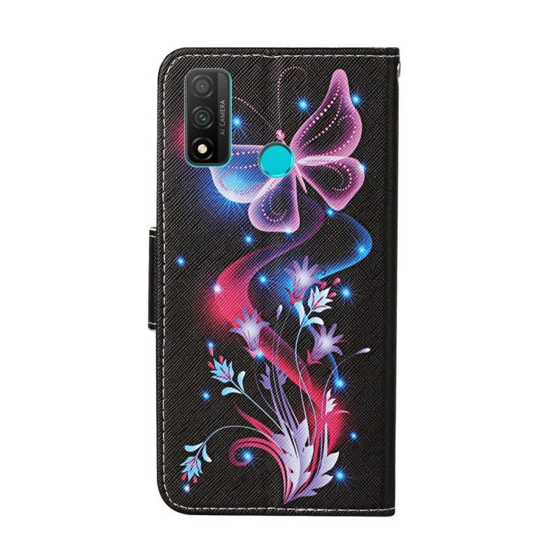 Flip Cover OnePlus 8T Sort Mobilcover Sommerfugle Og Rem